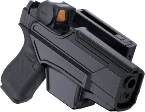 OWB Holster Compatible with Glock 19 19X 44 45 (Gen 1-5), Glock 23/32 (Gen 3-4), Tactical Outside Waistband Paddle Open Carry Belt Custom-Molded Gun Holster, Right-Handed