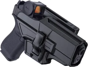 OWB Holster Compatible with Glock 19 19X 44 45 (Gen 1-5), Glock 23/32 (Gen 3-4), Tactical Outside Waistband Paddle Open Carry Belt Custom-Molded Gun Holster, Right-Handed