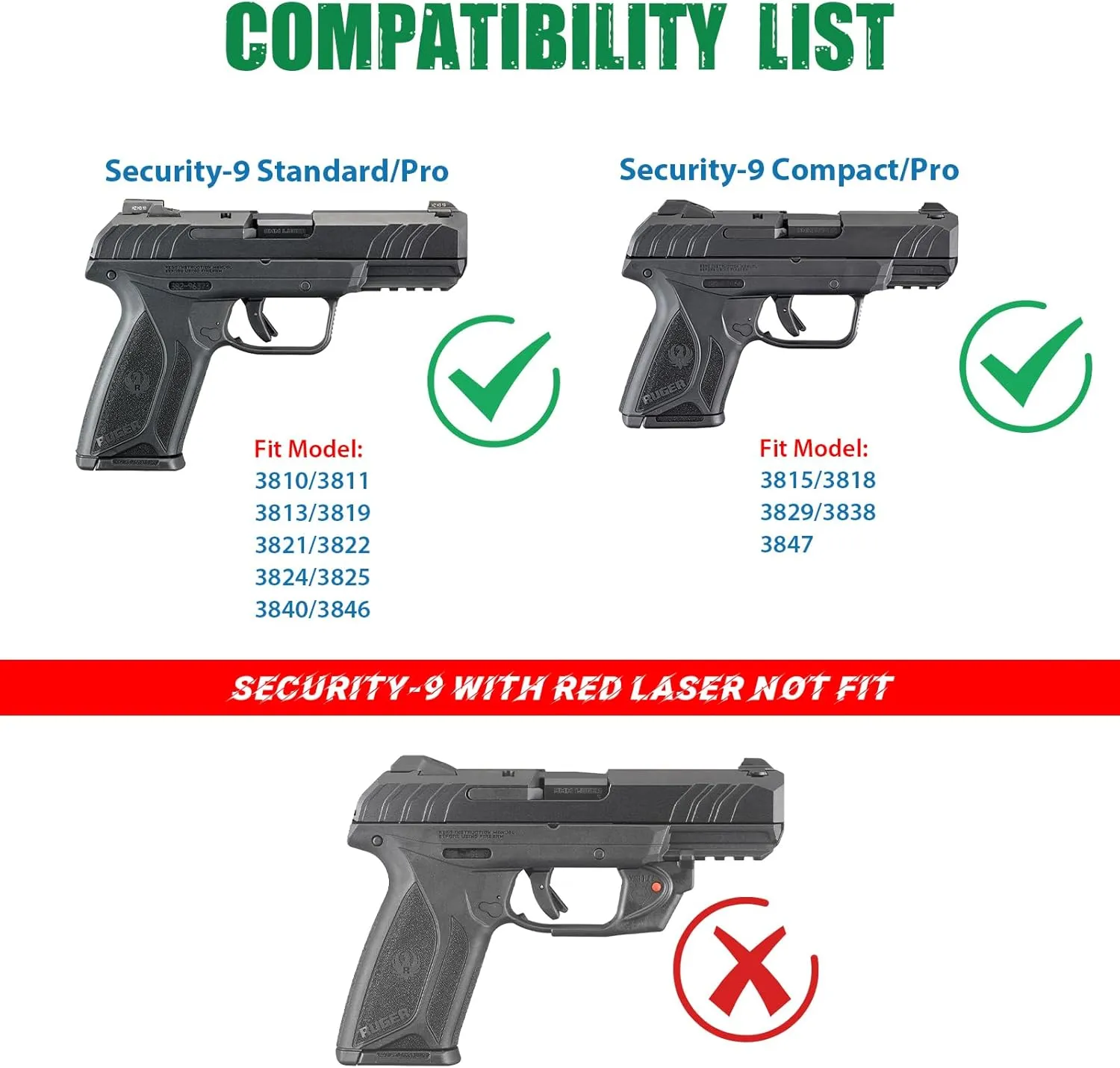 OWB Holster for Ruger Security 9 Standard/Compact/Pro, Right-Handed Belt Holsters for Ruger Security 9mm (Not for Red Laser Models), 60° Adjustable Open Carry Pistol Holsters with Quick Release