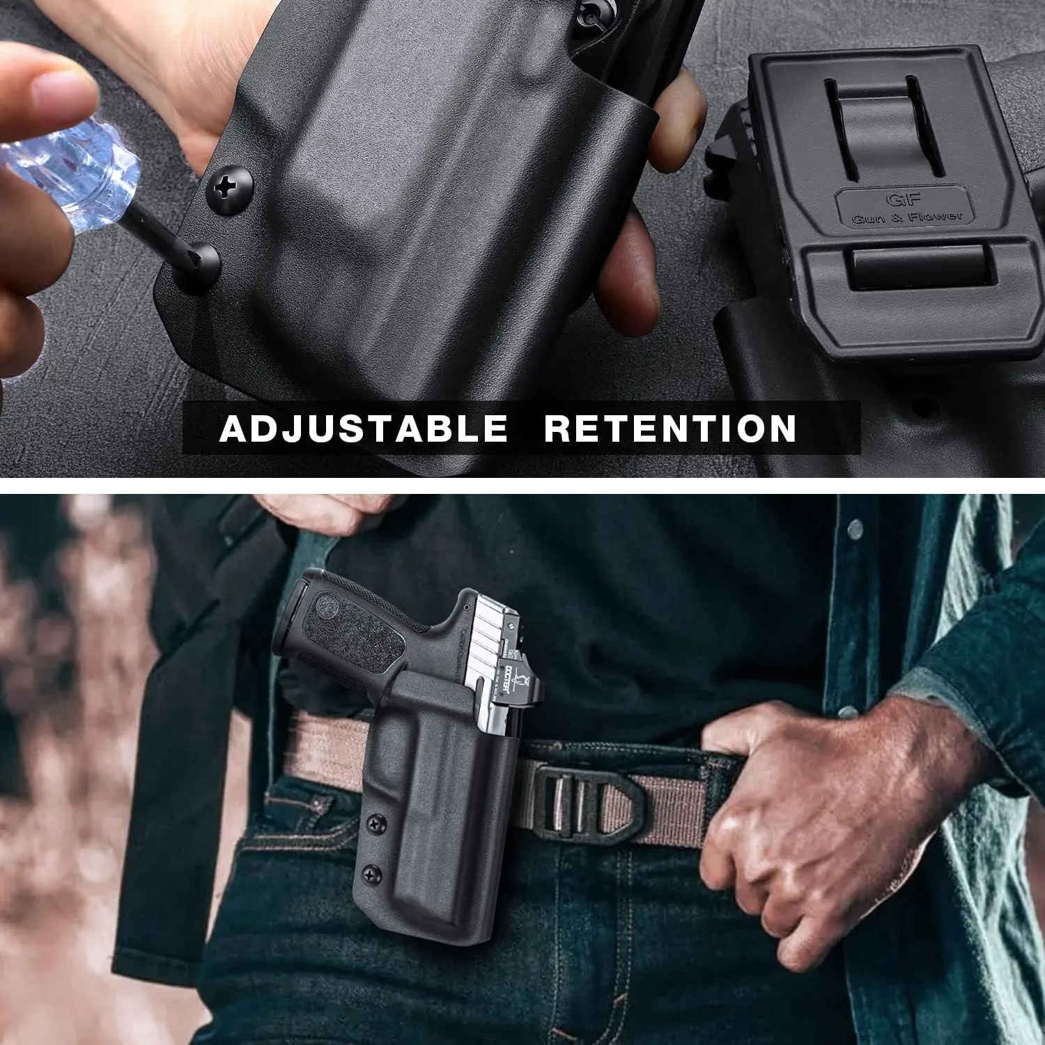 OWB Kydex Holster Fits Glock 43/43X, S&W SD9 VE/SD40 VE, M&P 9MM/.40 M2.0 & Shield with Laser, Springfield Hellcat, Taurus G3C/G2C/PT111/PT140, SCCY CPX-1/CPX-2, 1911 - Red Dot Compatible