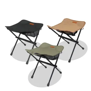 PACOONE Portable Folding Stool Lightweight Aluminum for Camping and Fishing