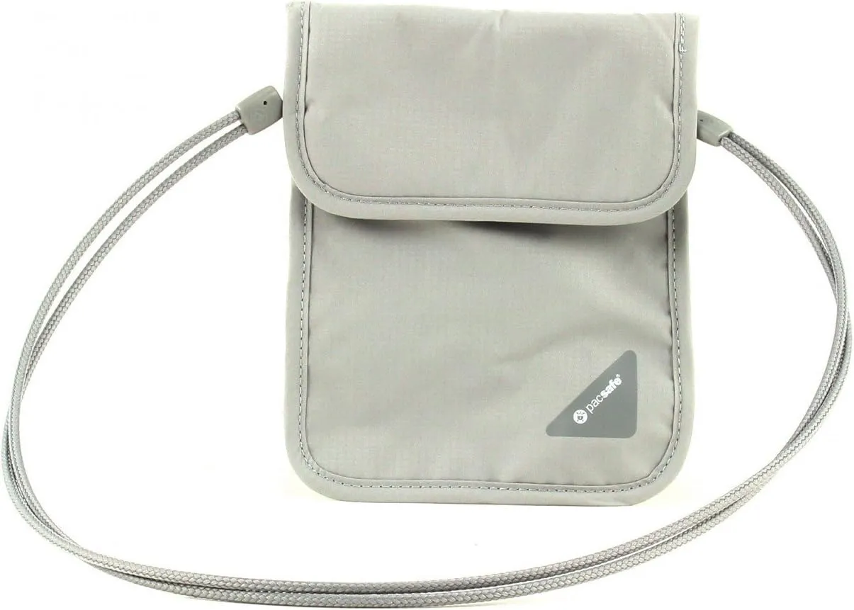Pacsafe Coversafe X75 Anti-Theft RFID Blocking Neck Pouch, Neutral Grey