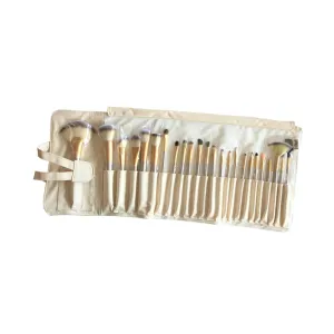 PartyKindom 24pcs Makeup Brush Set LED Woman Compact Full Thank Makeup Brushes Practical Makeup Brush Cosmetic Brush Makeup Pouch Makeup Brush Beige