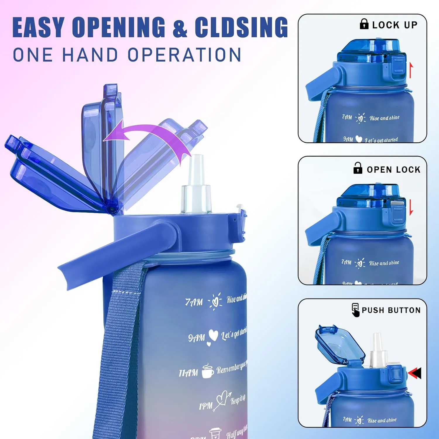 Peacock Gifts for Women, Peacock Water Bottle Half Gallon Water Bottle with Time Marker, Sports Gym Water Bottles for Women BPA Free Half Gallon Water Jugs Motivational Water Bottles 64 oz
