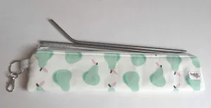 Pears Reusable Straw Carrying Case, Travel Bag for Stainless Steel Straws, Glass Straws, Silicone Straws, Cutlery, Knife, Fork, Spoon, Chopsticks