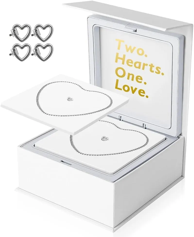Permanent Couples Bracelet Kit – Locking Heart Clasp DIY Bracelet Set for Couples, Friends, and Family – Unique Gift for Anniversary, Valentine’s Day, Birthday – His & Hers Matching Bracelets