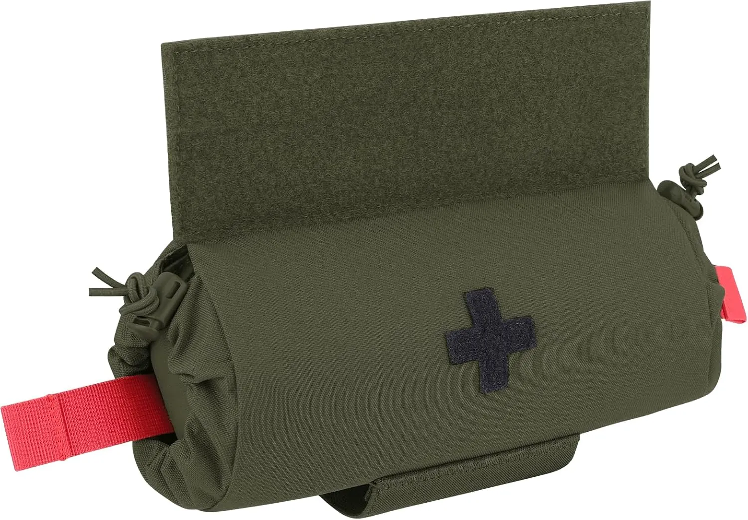 PETAC GEAR Tactical First Aid Drop Dump Pouch, Micro Medical Trauma Roll Up Drop Pouch EMT IFAK Sub Abdominal Carrying Bag with Hook-N-Loop (RG)