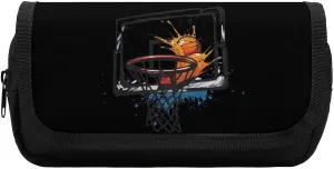 Player Basketball Slam Dunk Pencil Case Portable Pencil Pouch Pen Bag Large Capacity Stationery Bag for Home Office