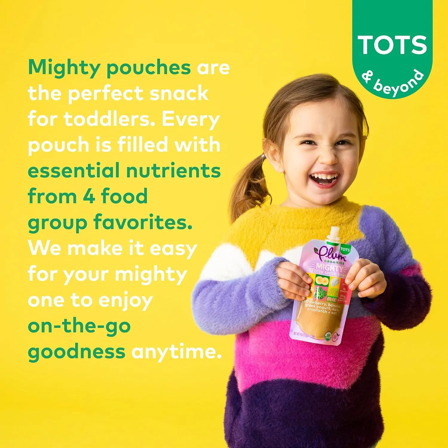 Plum Organics Mighty Immunity Organic Toddler Food - Carrot, Pear, Pomegranate, and Oat - 4 oz Pouch (Pack of 12) - Organic Vegetable Toddler Food Pouch