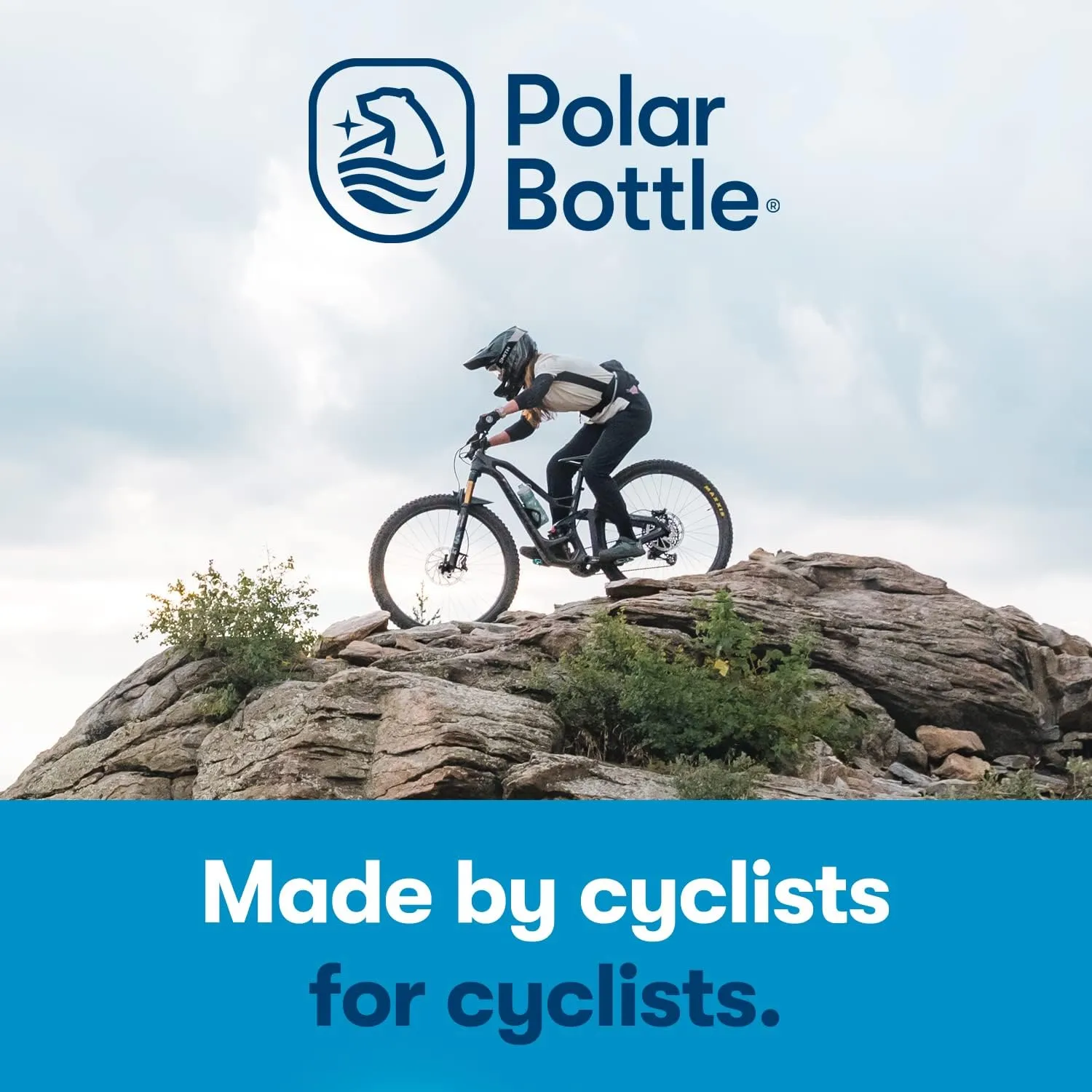 Polar Bottle Breakaway Muck Insulated Mountain Bike Water Bottle - BPA Free, Cycling & Sports Squeeze Bottle with Dust Cover
