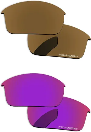 Polarized Lenses Replacement for Oakley Bottle Rocket OO9164 Sunglasses 2 Pairs Packed