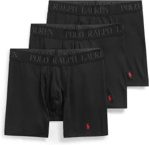 POLO Men's 4d Flex Cotton Modal Stretch Boxer Briefs 3-Pack