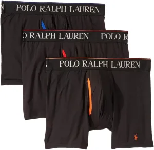 POLO RALPH LAUREN Men's 4D Flex Cooling Microfiber Boxer Briefs & Long Leg Boxer Briefs, 3 Pack