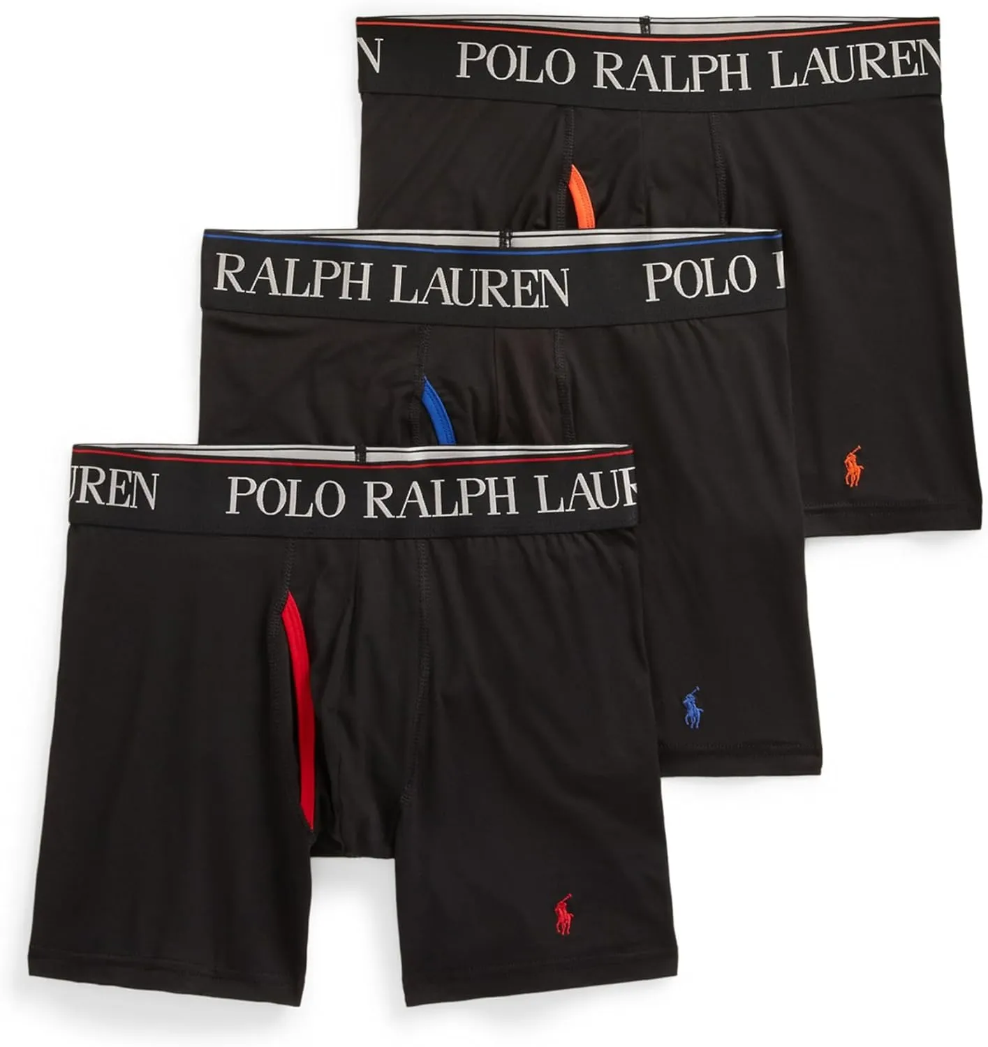 POLO RALPH LAUREN Men's 4D Flex Cooling Microfiber Boxer Briefs & Long Leg Boxer Briefs, 3 Pack