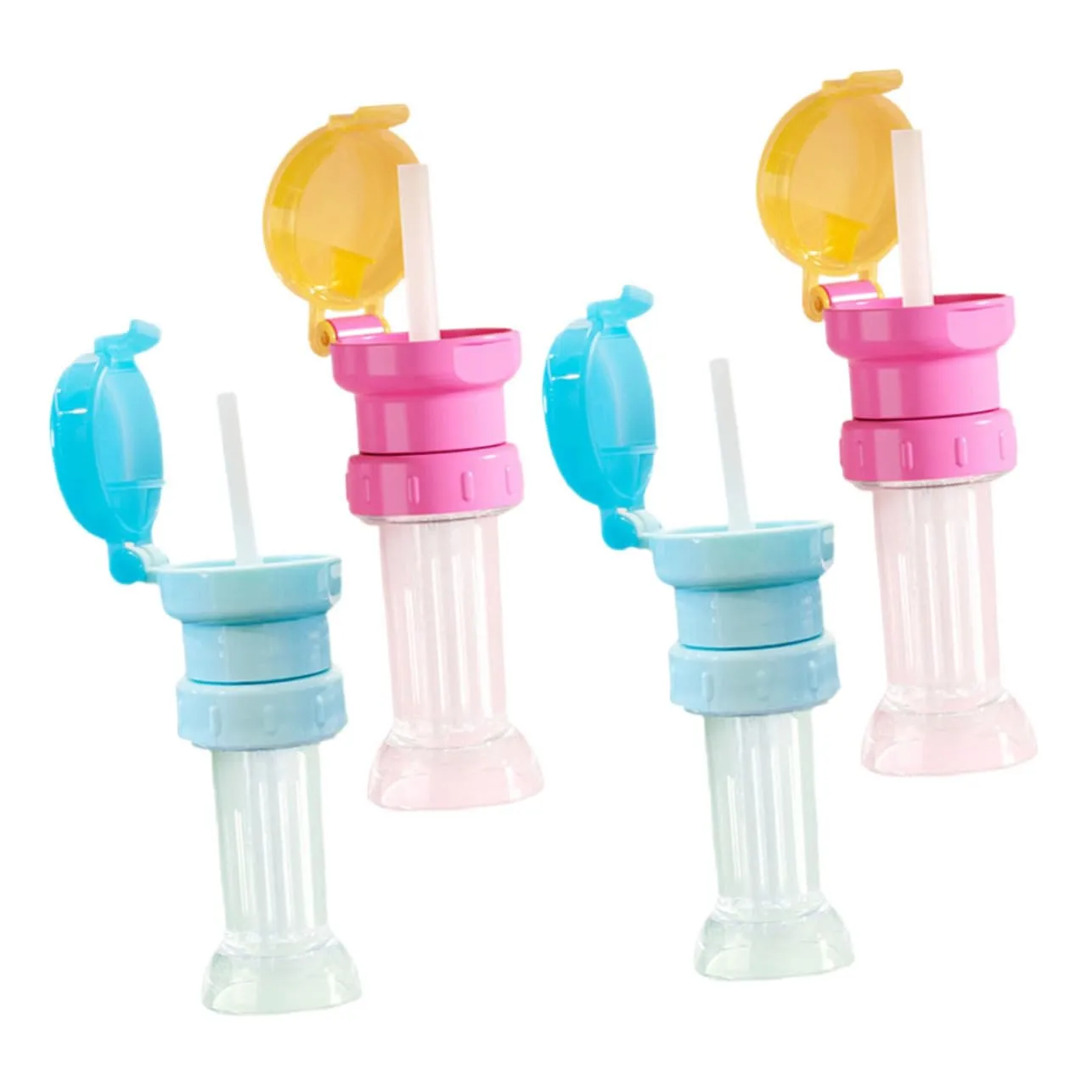 POPETPOP 2sets Multi-size Water Bottle Adapter Straw Toddler Boys and Girls Friendly Bottle Topper 4pcs*2