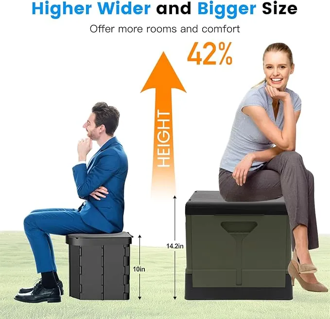 PORMYTRIP Portable Toilet Camping Toilet Foldable Toilet for Car Indoor Outdoor Commode Travel Toilet Portable Toilet for Camping,Tent,Hiking,Boating,Long Road Trips,Traffic jam,Home X-Large Green