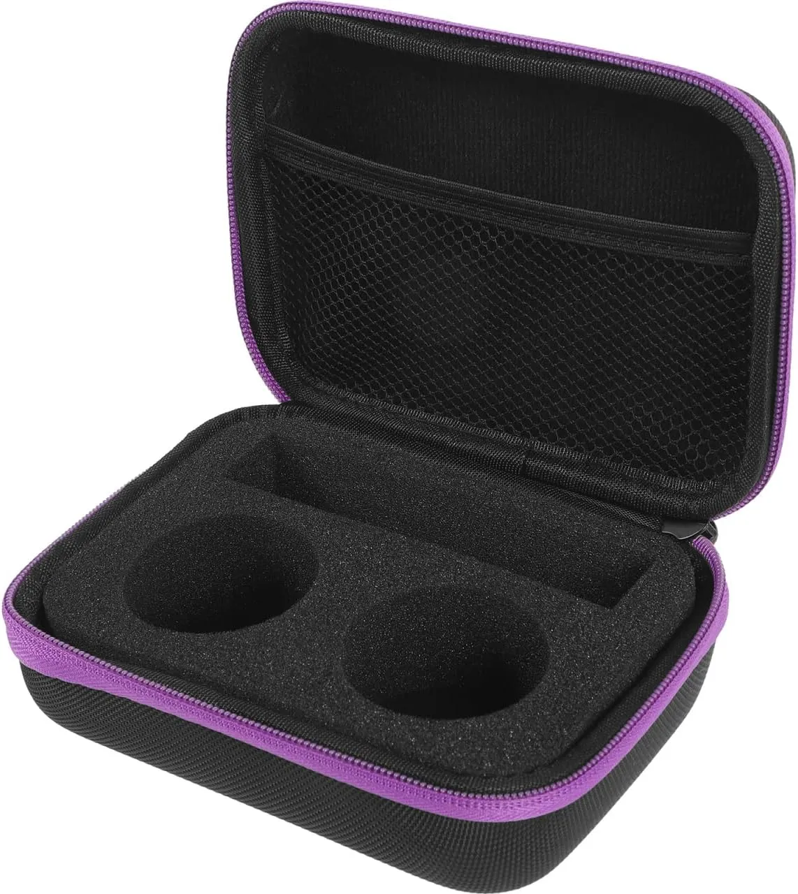 Portable 2-Slot YoYo Storage Case with Purple Edge, Eva Handheld Yoyo Carrying Bag for Travel, Practice, and Competition