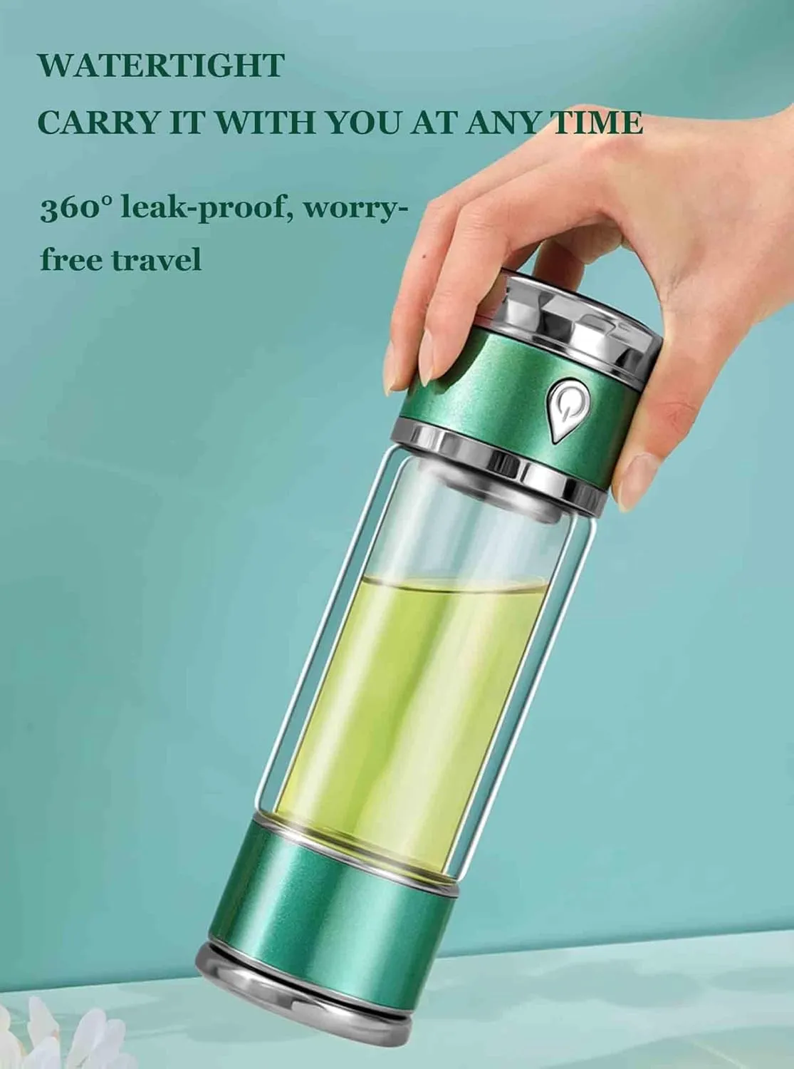Portable 3 in 1 Hydrogen-Rich Water Bottle, 1600ppb High-Concentration Hydrogen Generator, 350ml Anti-Aging Alkaline Health Bottle, for Family Trip
