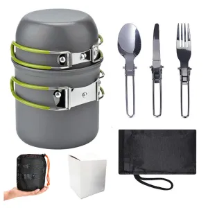 Portable Camping Cookware Set Outdoor Pot Mini Gas Stove Set