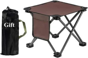 Portable Camping Stool with Side Pocket Camping Seat 11.81in Folding Camping Stool Portable Outdoor Camping Chair with Carry Bag for Outdoor Travel Camping Fishing Hiking