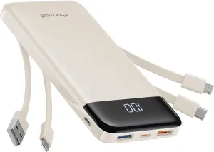 Portable Charger with Built in Cables, Portable Charger with Cords Wires Slim 10000mAh Travel Essentials Battery Pack 6 Outputs 3A Fast Charging Power Bank for iPhone Samsung Pixel LG Moto iPad