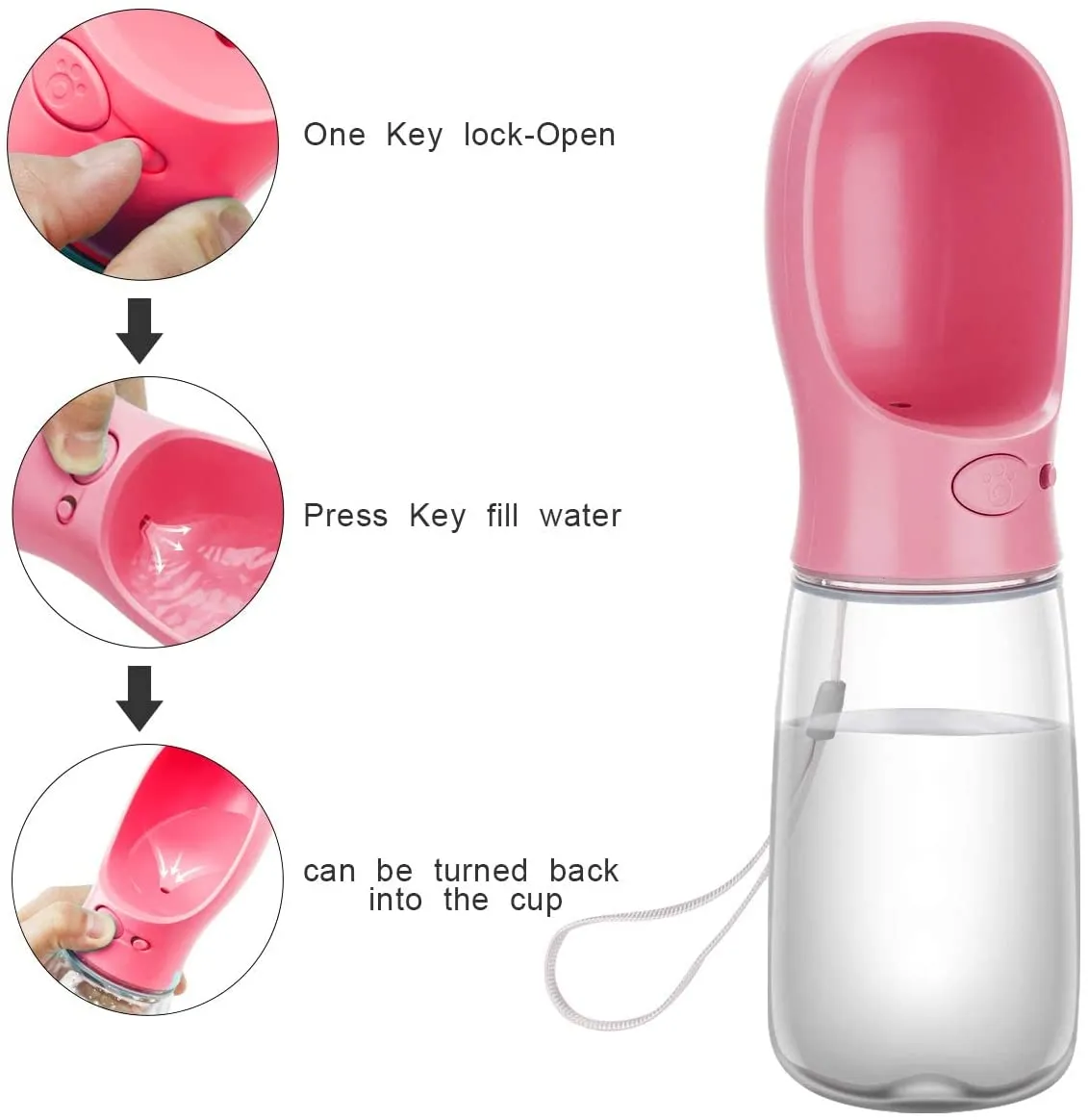 Portable Dog Water Bottle - Spillproof, Food Grade & BPA Free