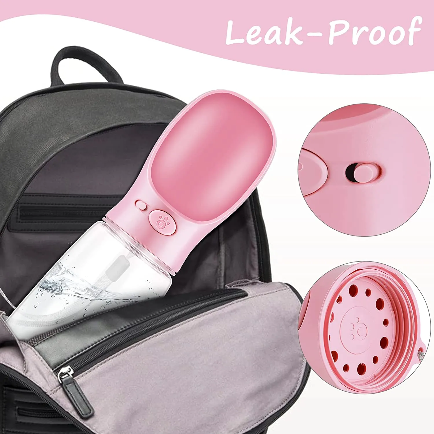 Portable Dog Water Bottle - Spillproof, Food Grade & BPA Free