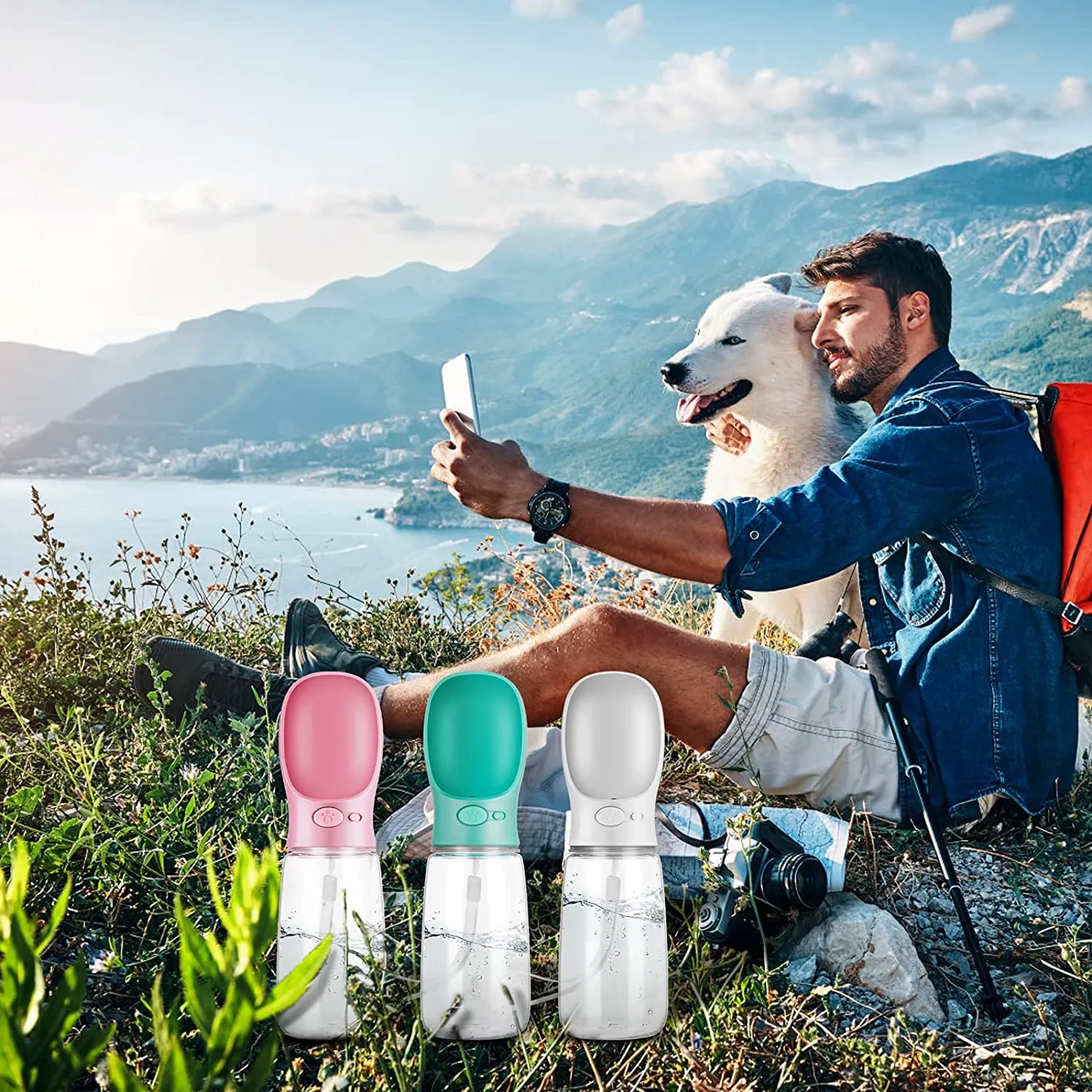 Portable Dog Water Bottle - Spillproof, Food Grade & BPA Free