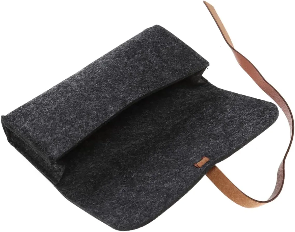 Portable Felt Eyeglasses Case for Sunglasses Storage Dark Grey Makeup Pouch Lightweight Wool Storage Bag