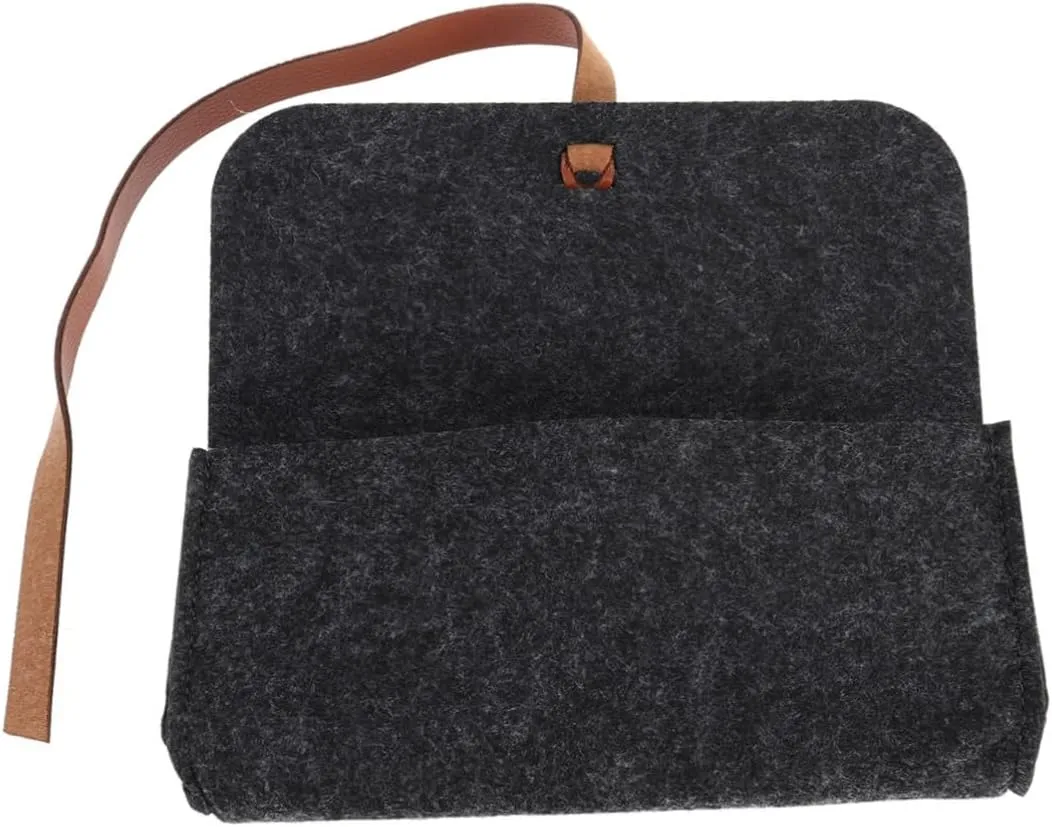 Portable Felt Eyeglasses Case for Sunglasses Storage Dark Grey Makeup Pouch Lightweight Wool Storage Bag