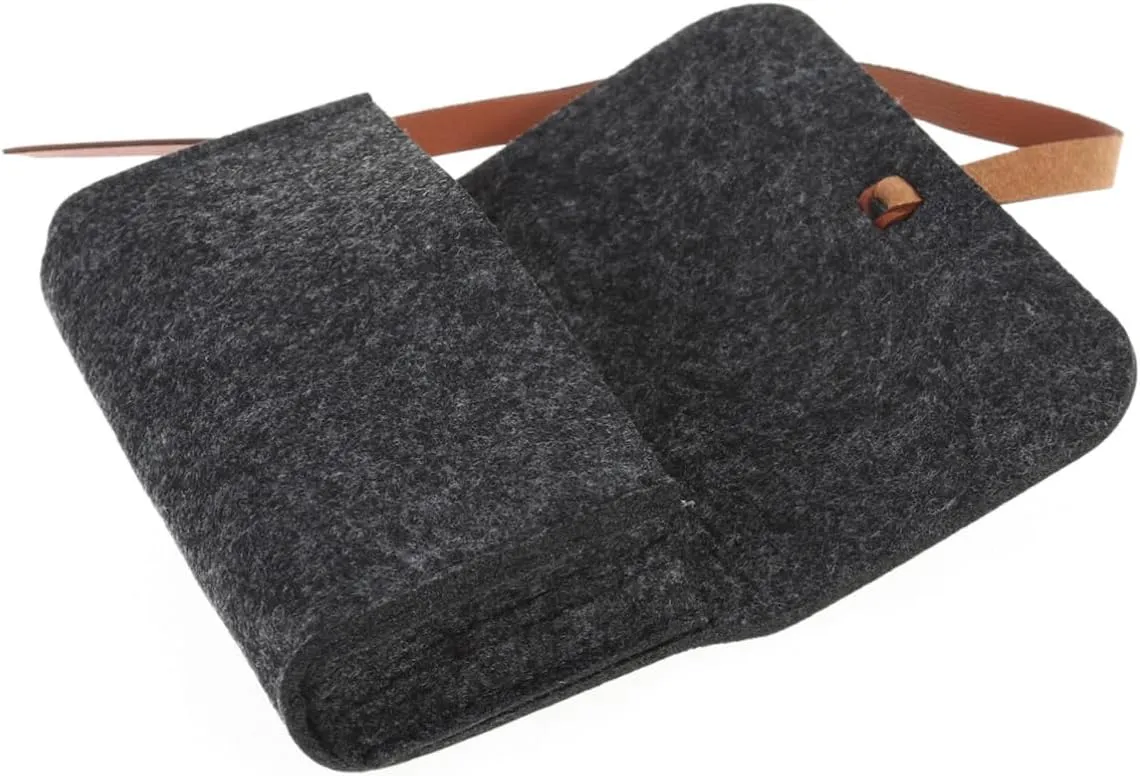 Portable Felt Eyeglasses Case for Sunglasses Storage Dark Grey Makeup Pouch Lightweight Wool Storage Bag