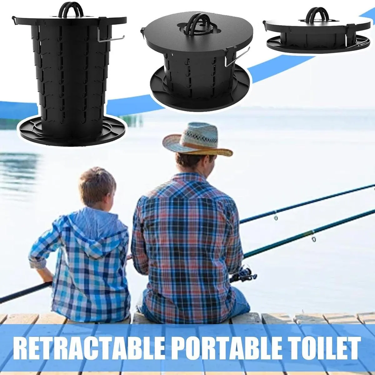 Portable Folding Camping Toilet Outdoor Emergency Travel Compact Toilet Seat