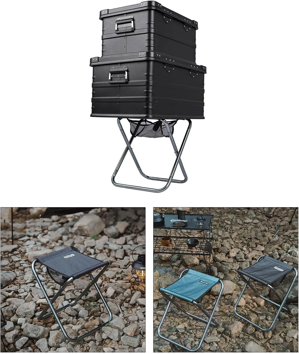Portable Folding Stool Size Camping Stool Aluminum-Alloy Folding Stool for Travel Hiking Fishing with Carry Bag