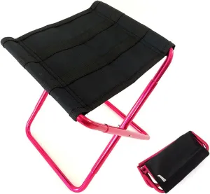 Portable Folding Stool,Outdoor Foldable Lightweight Aluminum Stools with Storage Bag for Fishing Picnic Camping BBQ Travel,Red