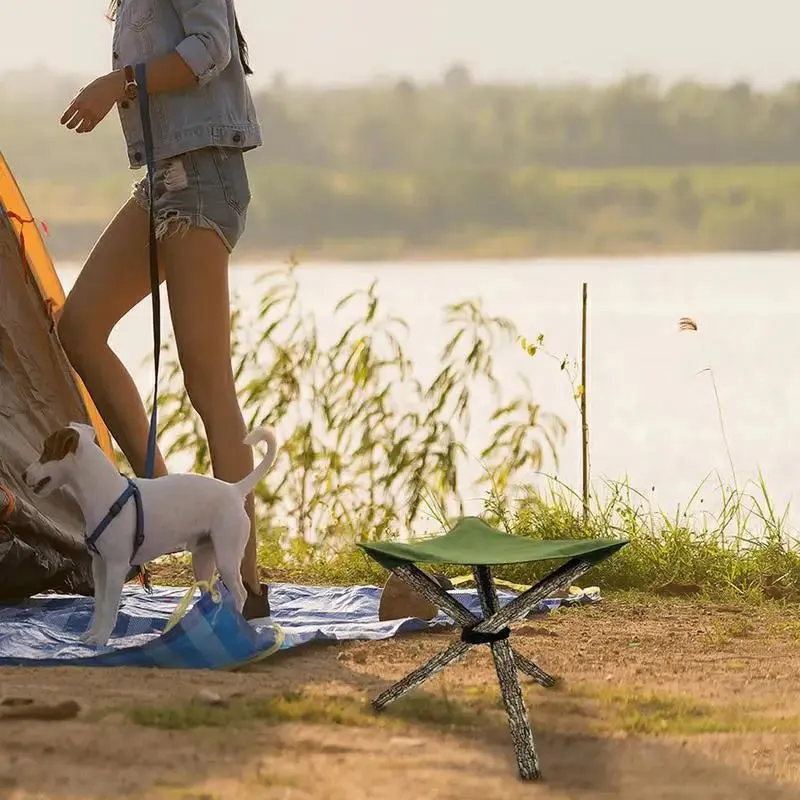 Portable Folding Tripod Camping Stool Cloth Outdoor Fishing Slacker Chair Waterproof Canvas Triangle Stool Fishing Chair