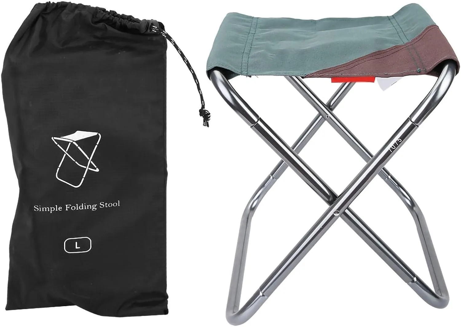 Portable Oxford Cloth Folding Stool, Lightweight Camping Chair, Sturdy Aluminum Frame, Breathable Comfy Seat for Outdoor Camping Picnic Fishing BBQ (Large Dark Green)