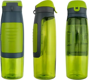 Portable Sports Water Bottle 750ml Plastic Water Bottle with Card Storage (Green), MP- W02