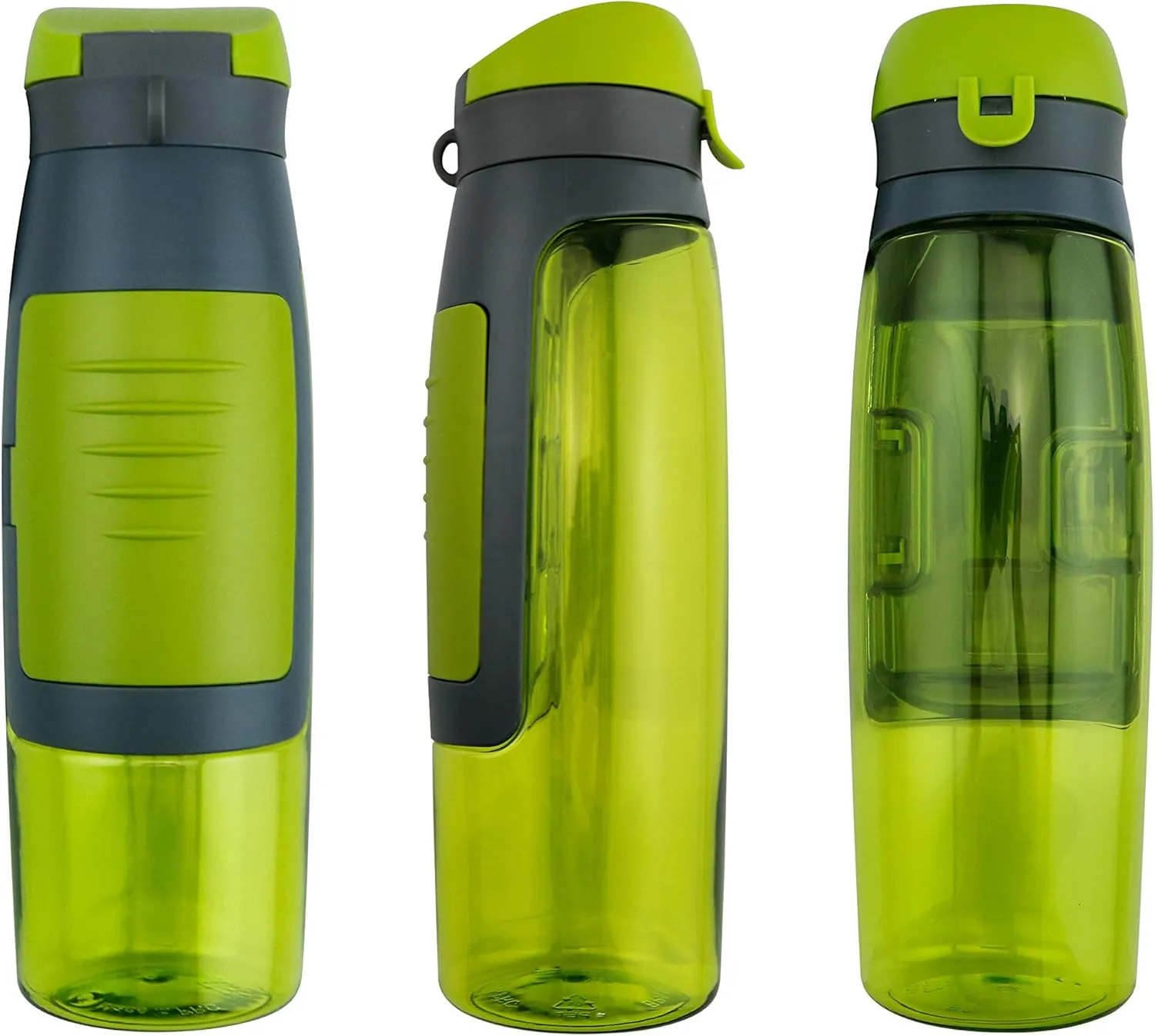 Portable Sports Water Bottle 750ml Plastic Water Bottle with Card Storage (Green), MP- W02