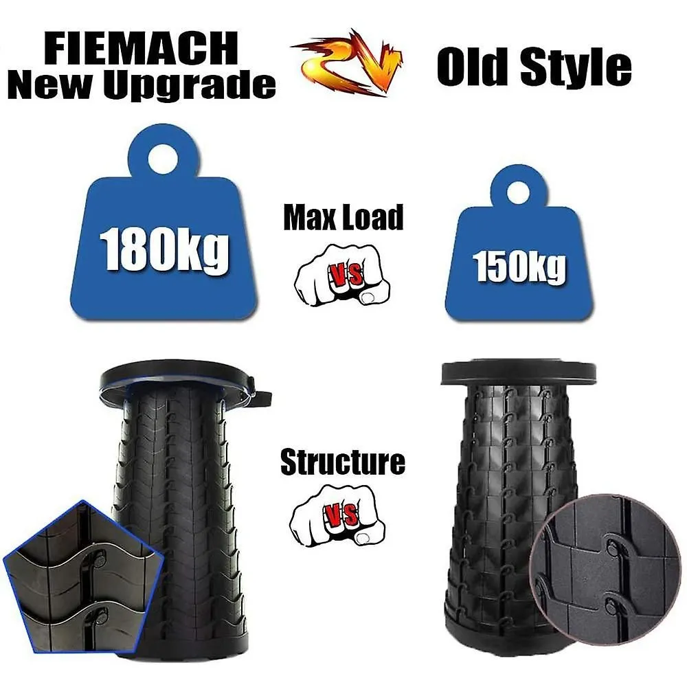 Portable Telescopic Stool, 2nd Generation Folding Stool Camping Lightwei