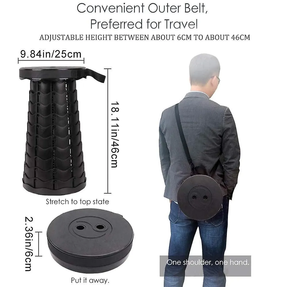 Portable Telescopic Stool, 2nd Generation Folding Stool Camping Lightwei