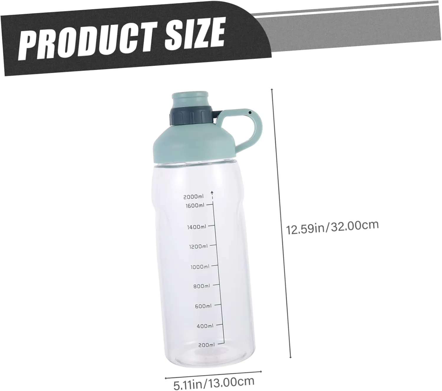 Portable Water Container Measurements Sports Water Jug for Fitness Work School Outdoor Use