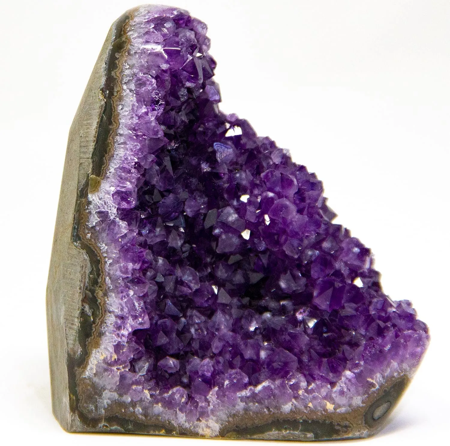 Premium Amethyst Geode Stone Cluster [0.5 to 1 lb.] - Each Piece is Unique & Natural - Real Raw Healing Crystal Rock from Uruguay - Deep Purple Decoration - FREE Selenite Wand