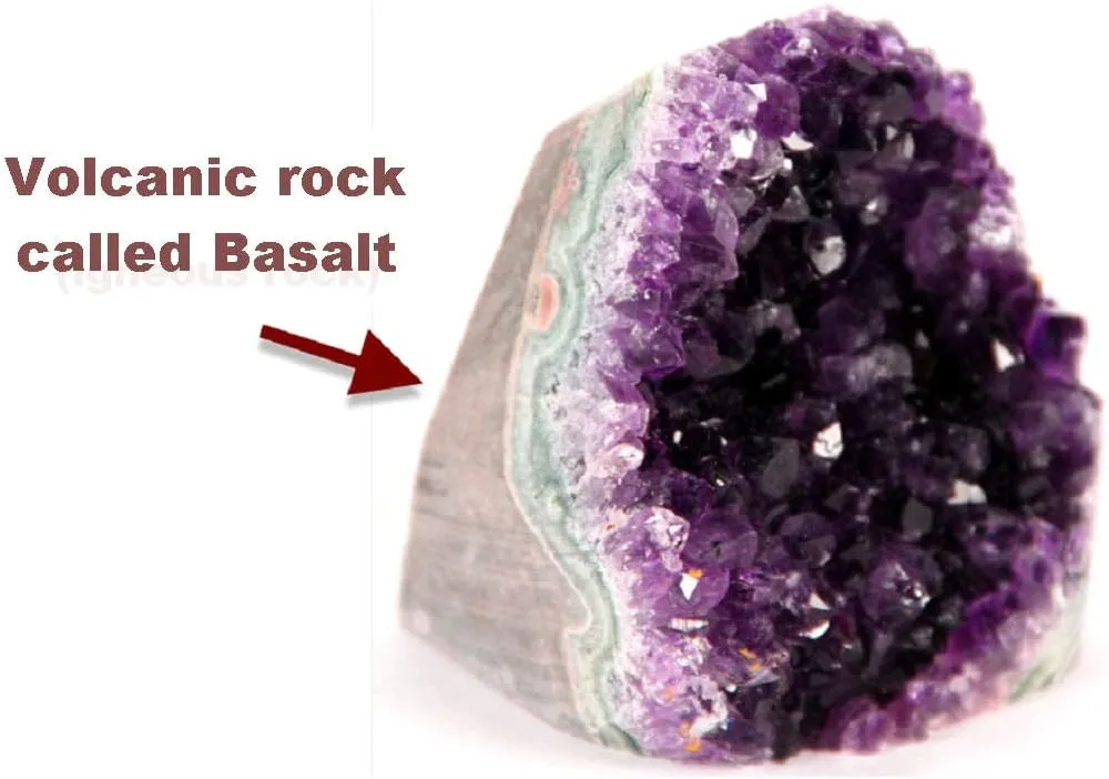Premium Amethyst Geode Stone Cluster [0.5 to 1 lb.] - Each Piece is Unique & Natural - Real Raw Healing Crystal Rock from Uruguay - Deep Purple Decoration - FREE Selenite Wand