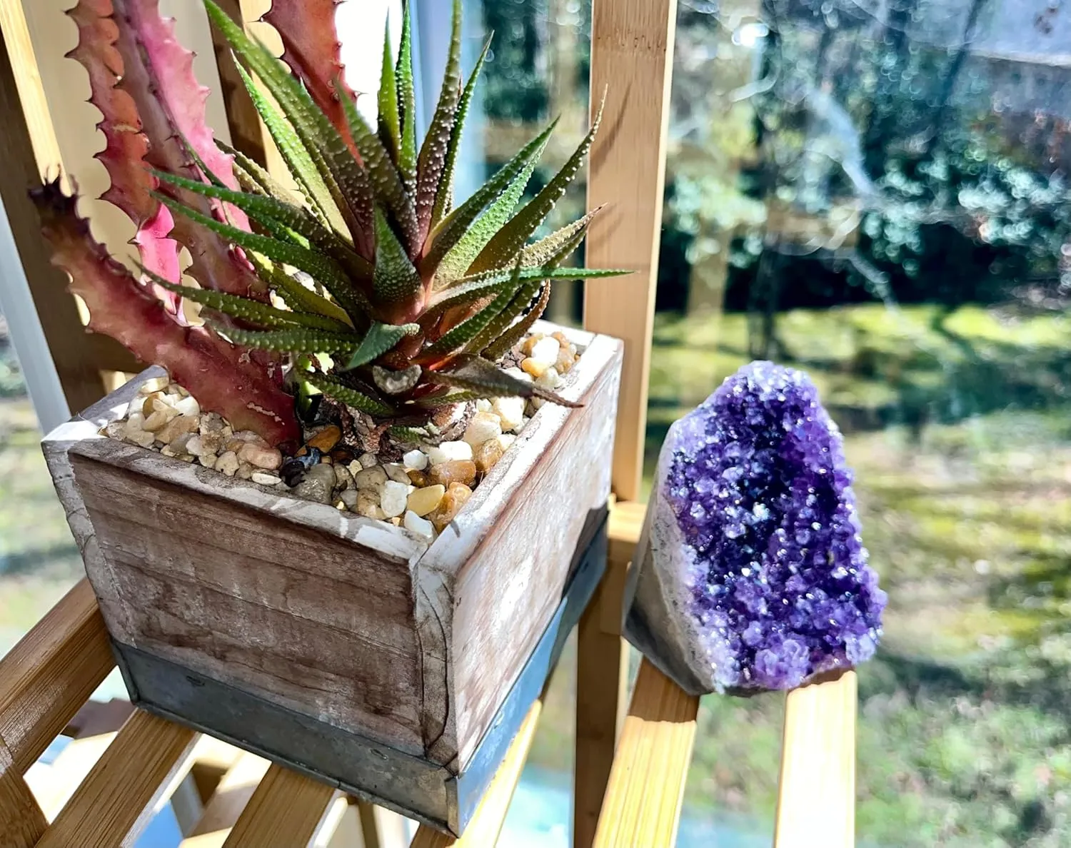 Premium Amethyst Geode Stone Cluster [0.5 to 1 lb.] - Each Piece is Unique & Natural - Real Raw Healing Crystal Rock from Uruguay - Deep Purple Decoration - FREE Selenite Wand