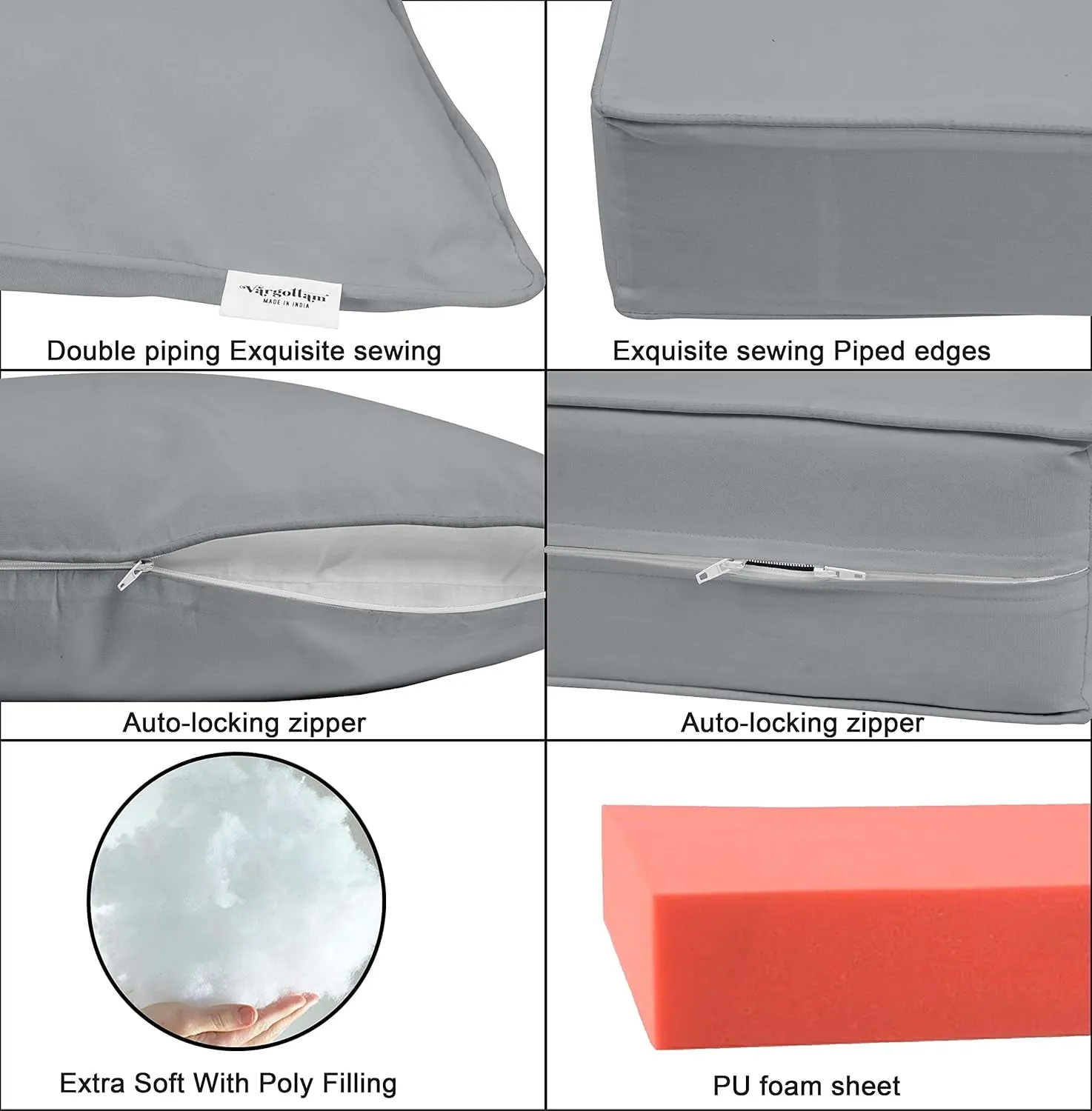 Printed Outdoor Deep Seat Patio Cushions Set 2pcs Seat Set All Weather Replacement Cushion Patio Seat and Back Cushion Set 25x25x5- White