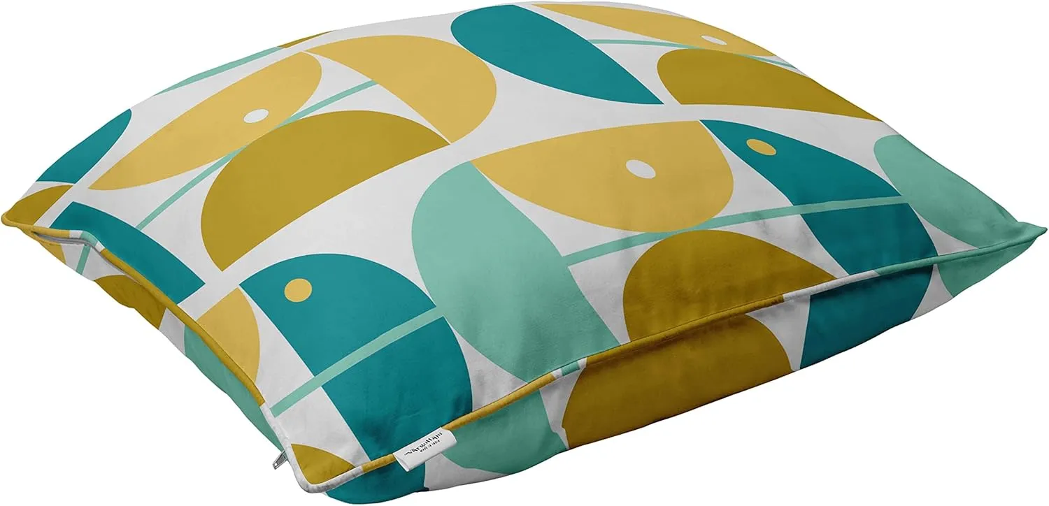 Printed Outdoor Deep Seat Patio Cushions Set 2pcs Seat Set All Weather Replacement Cushion Patio Seat and Back Cushion Set 25x25x5- White