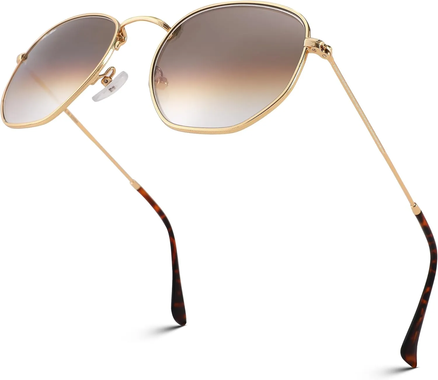 Pro Acme Small Square Sunglasses for Women Men 100% Real Glass Lens Hexagonal Frame
