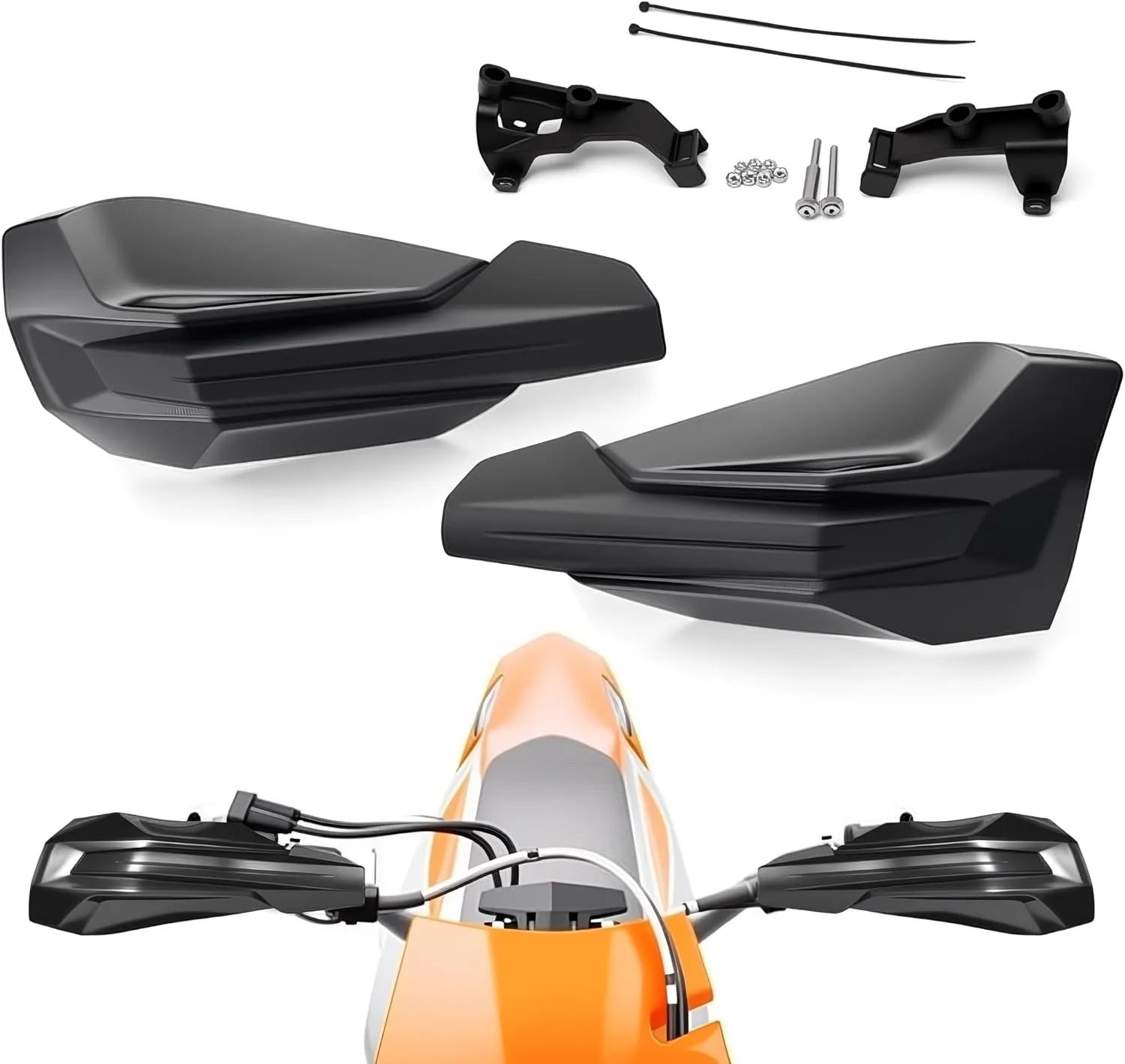 PRO CAKEN Universal Dirt Bike Handguards Motorcycle Hand Guards Plastic Bracket for SX SXF EXCF XCW XCF XC 50 60 85 125 150 250 350 450 500 2017-2021 - Black