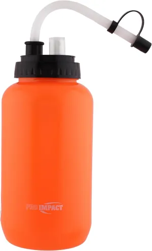 Pro Impact Squeezable Water Bottle Bendable Long Straw and Spray cap - LDPE BPA Free Plastic - Hydration for Baseball Hockey Gym MMA Yoga Boxing Cycling Softball Football Lacrosse (35.5 Oz.)