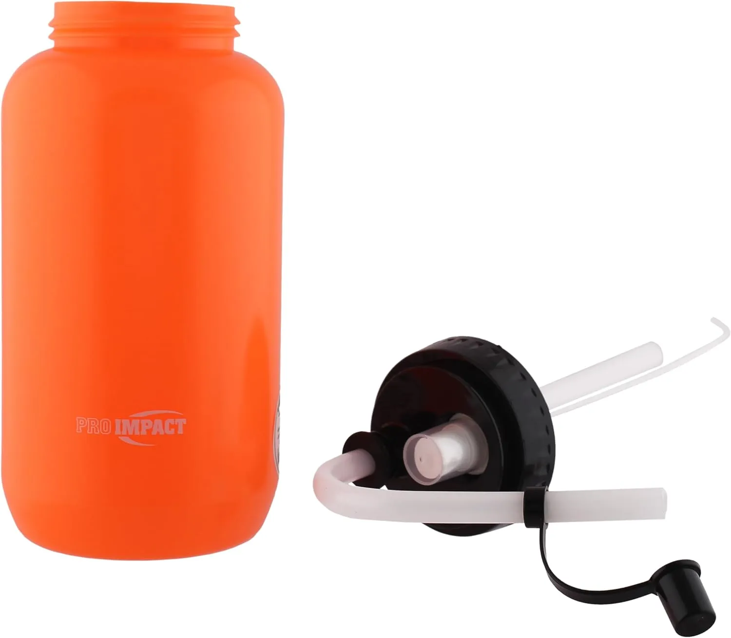 Pro Impact Squeezable Water Bottle Bendable Long Straw and Spray cap - LDPE BPA Free Plastic - Hydration for Baseball Hockey Gym MMA Yoga Boxing Cycling Softball Football Lacrosse (35.5 Oz.)